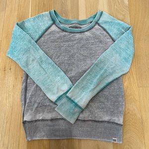 Gray and Teal Lightweight Sweatshirt
